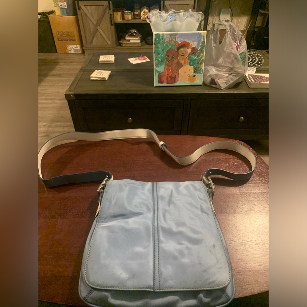 Vintage Coach Cross Body Bag Blue